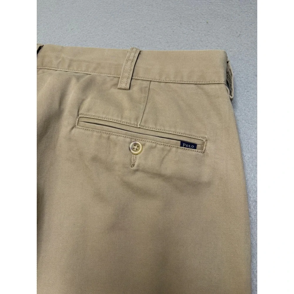 Polo Ralph Lauren Chino Pants Mens 35x32 Tan Khaki Classic Cotton Twill Trousers
